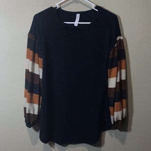 Honeyme Blue Stripe Sweater Top